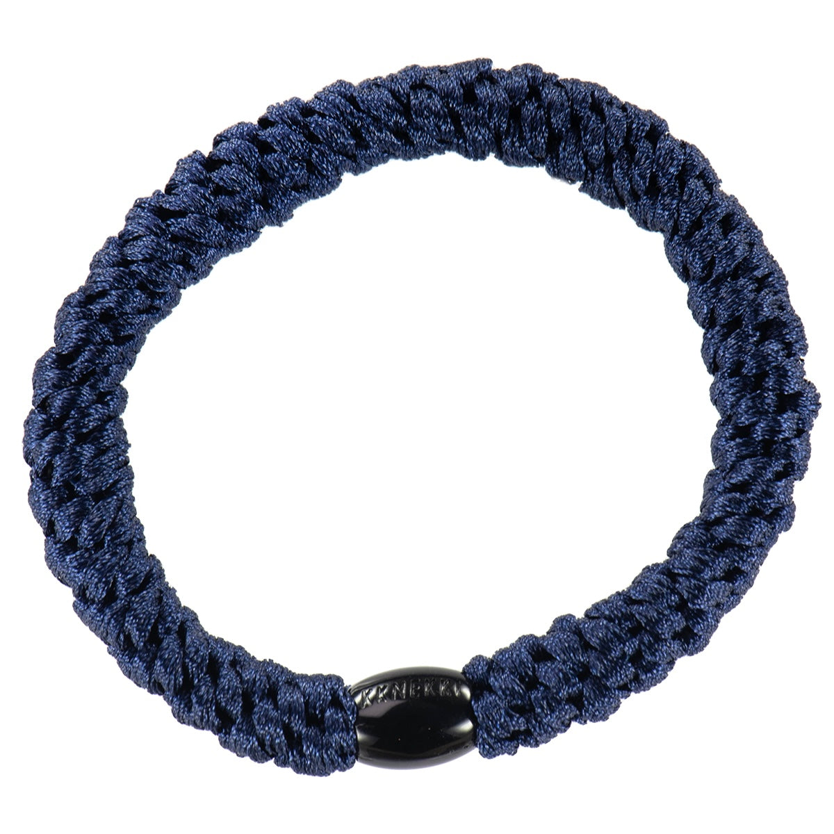 Chouchou Kknekki Uni bleu marine de la marque Kknekki, chouchou qui protège les cheveux, élastique cheveux