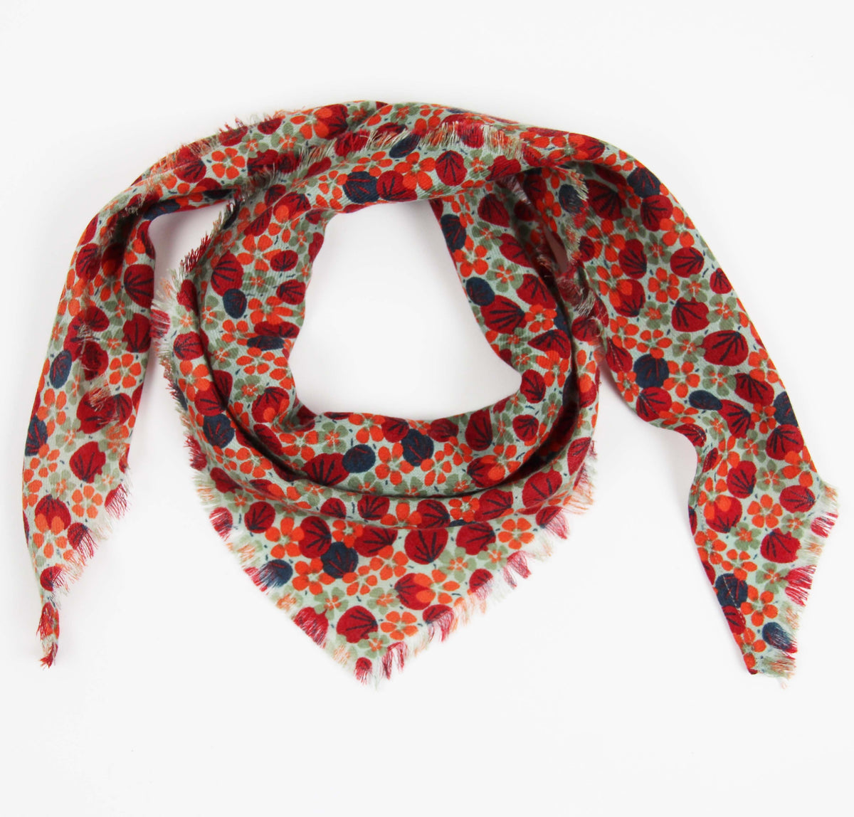 Foulard triangle en laine Florilège Les belles vagabondes