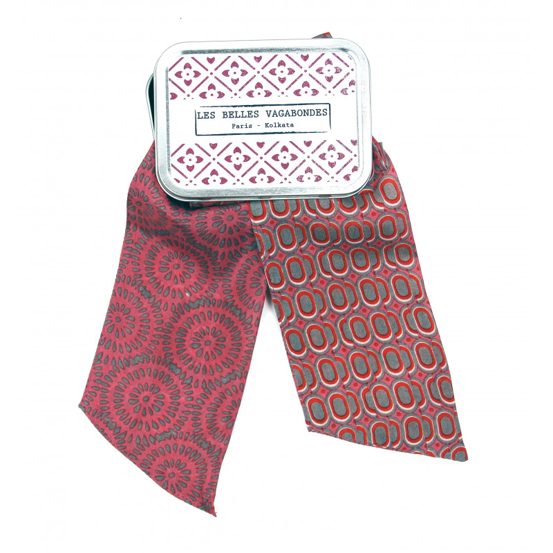 Bandeau de soie Peony , bandeau en soie Les belles vagabondes, bandeau en soie rose, bandeaux en soie à motif, Bandeau pour cheveux, bandeau pour tour de cou, fabrication indienne, accessoire cheveux, compléter votre look