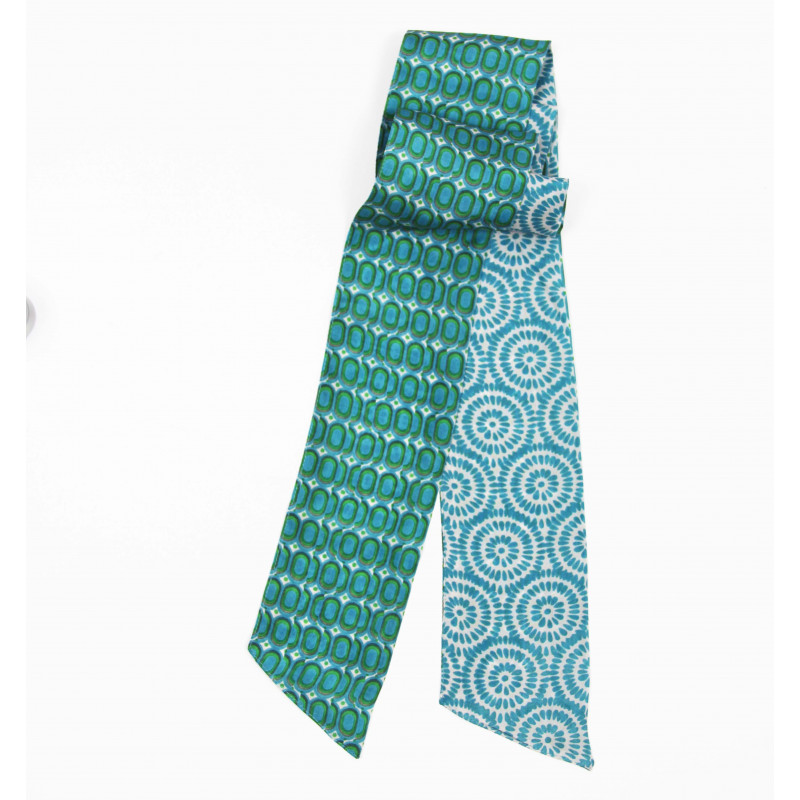 Bandeau de soie Peony , bandeau en soie Les belles vagabondes, bandeau en soie turquoise, bandeaux en soie à motif, Bandeau pour cheveux, bandeau pour tour de cou, fabrication indienne, accessoire cheveux, compléter votre look