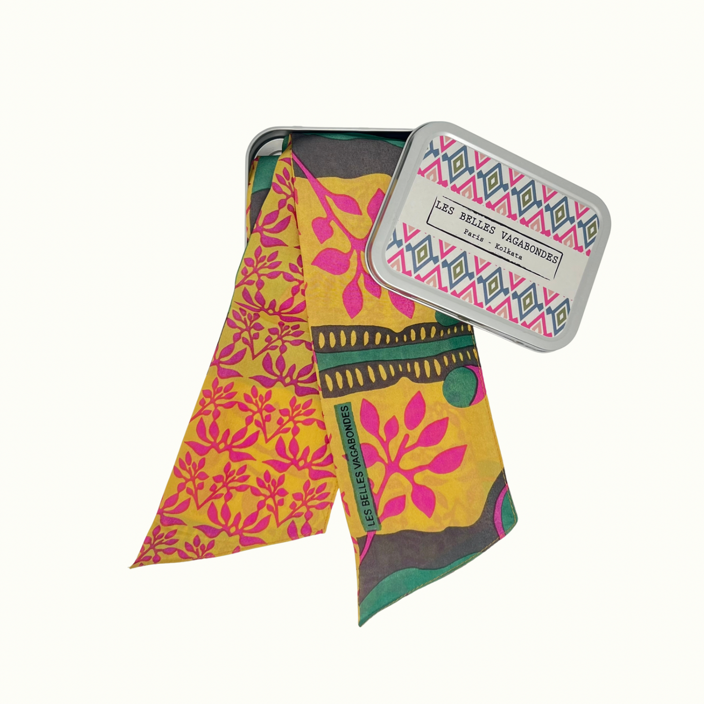 Bandeau en soie Ivy Fuchsia de la marque Les Belles Vagabondes