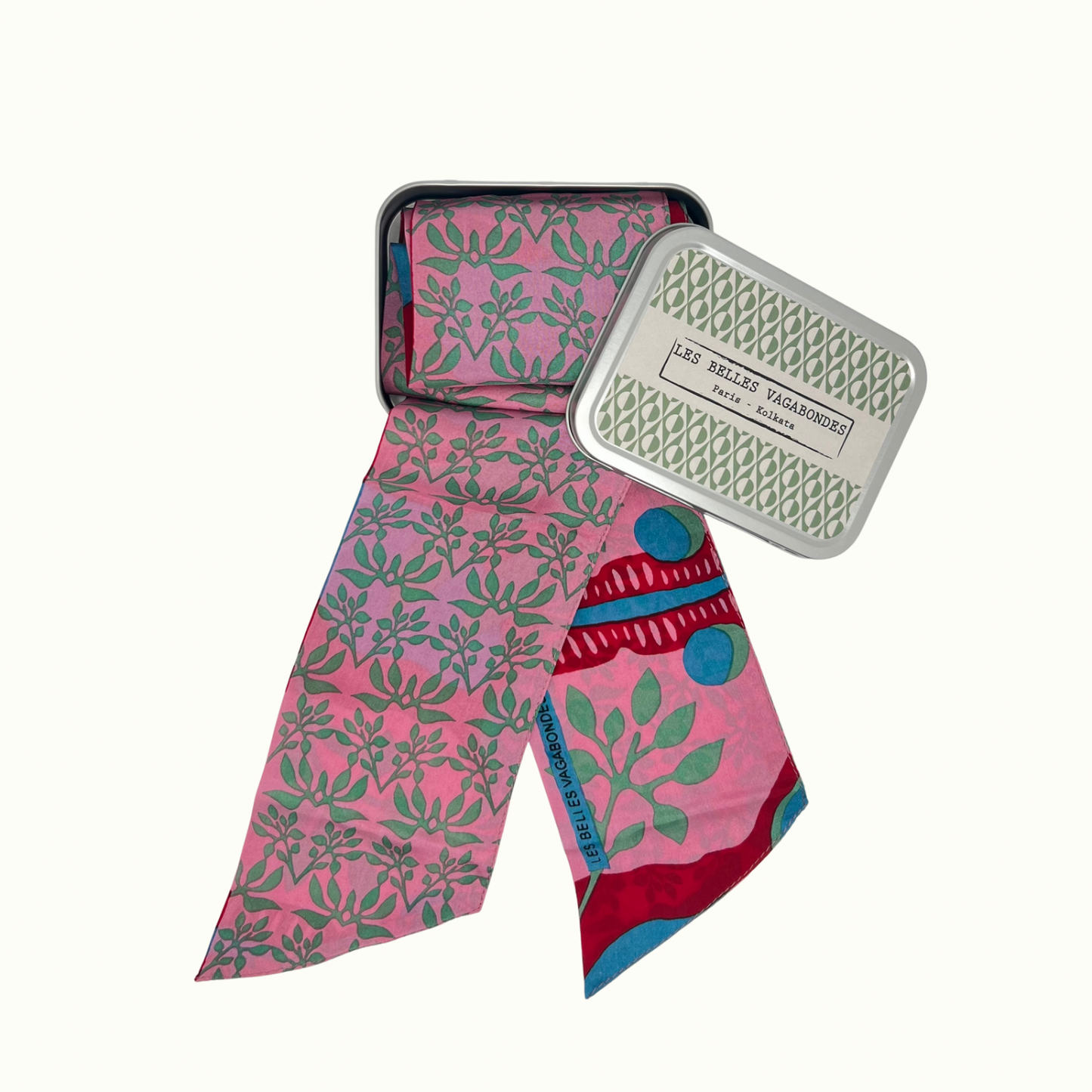Bandeau en soie Ivy Kaki de la marque Les Belles Vagabondes