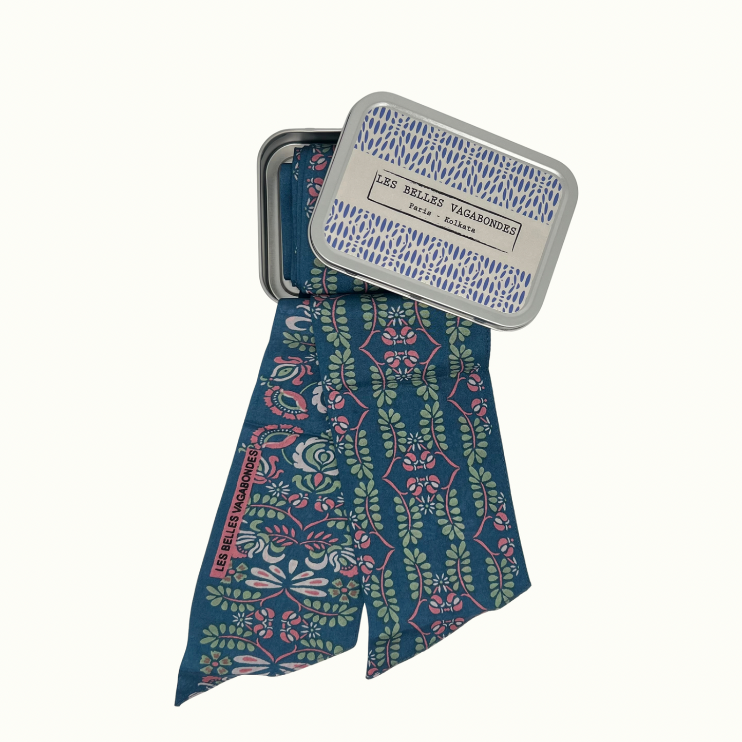 Bandeau en soie Sophia Bleu de la marque Les Belles Vagabondes
