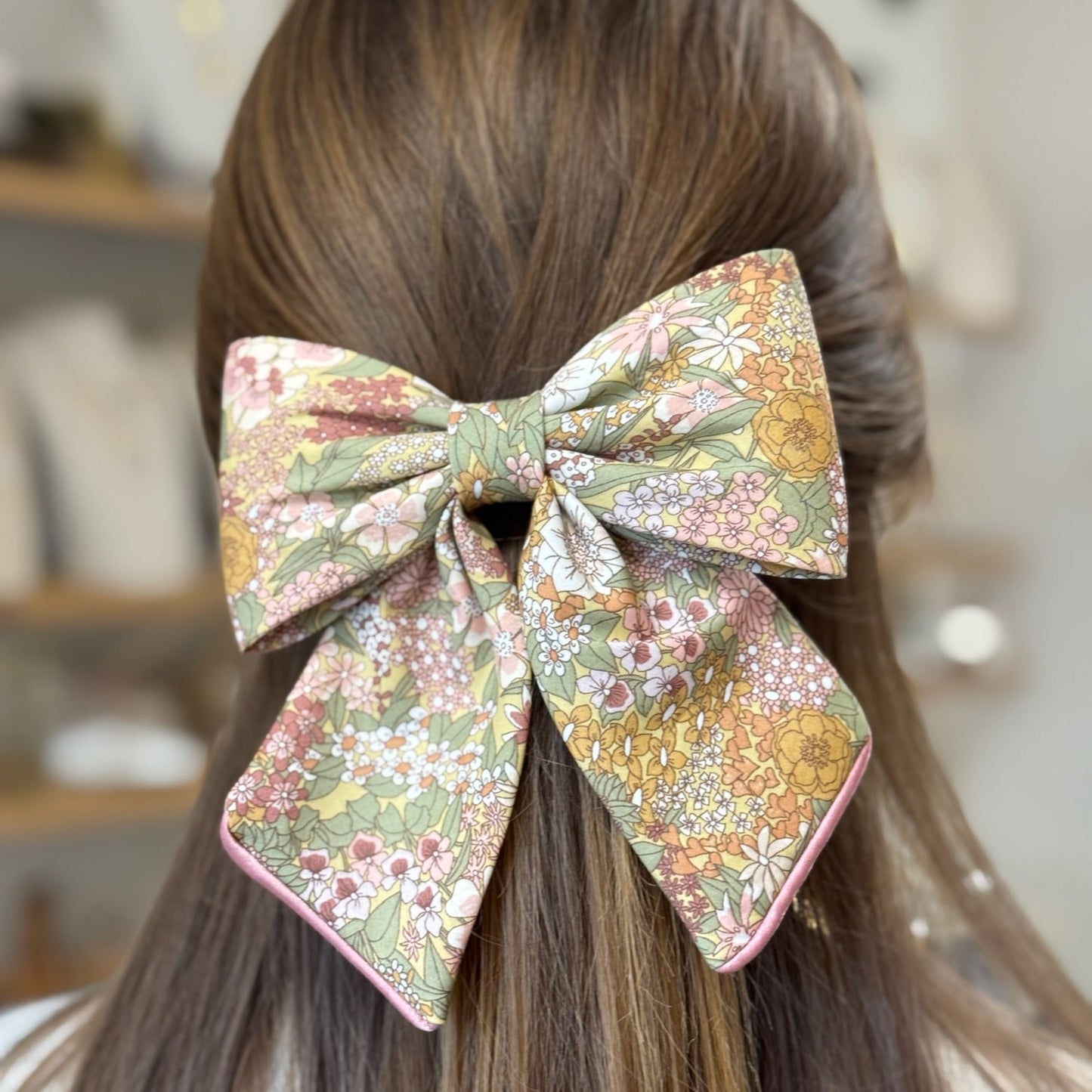Barrette noeud rose Watt bis