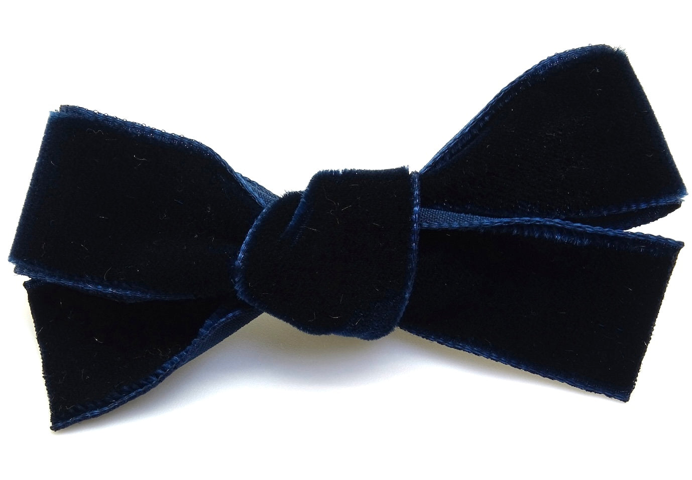Barrette noeud velours, bleu foncé , Au royaume des filles, accessoire cheveux, barrette à clip, barrette petite fille, barrette velours