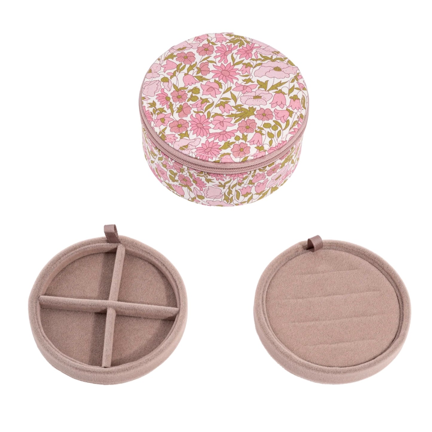 Boite à bijoux ronde rose de la marque bon dep