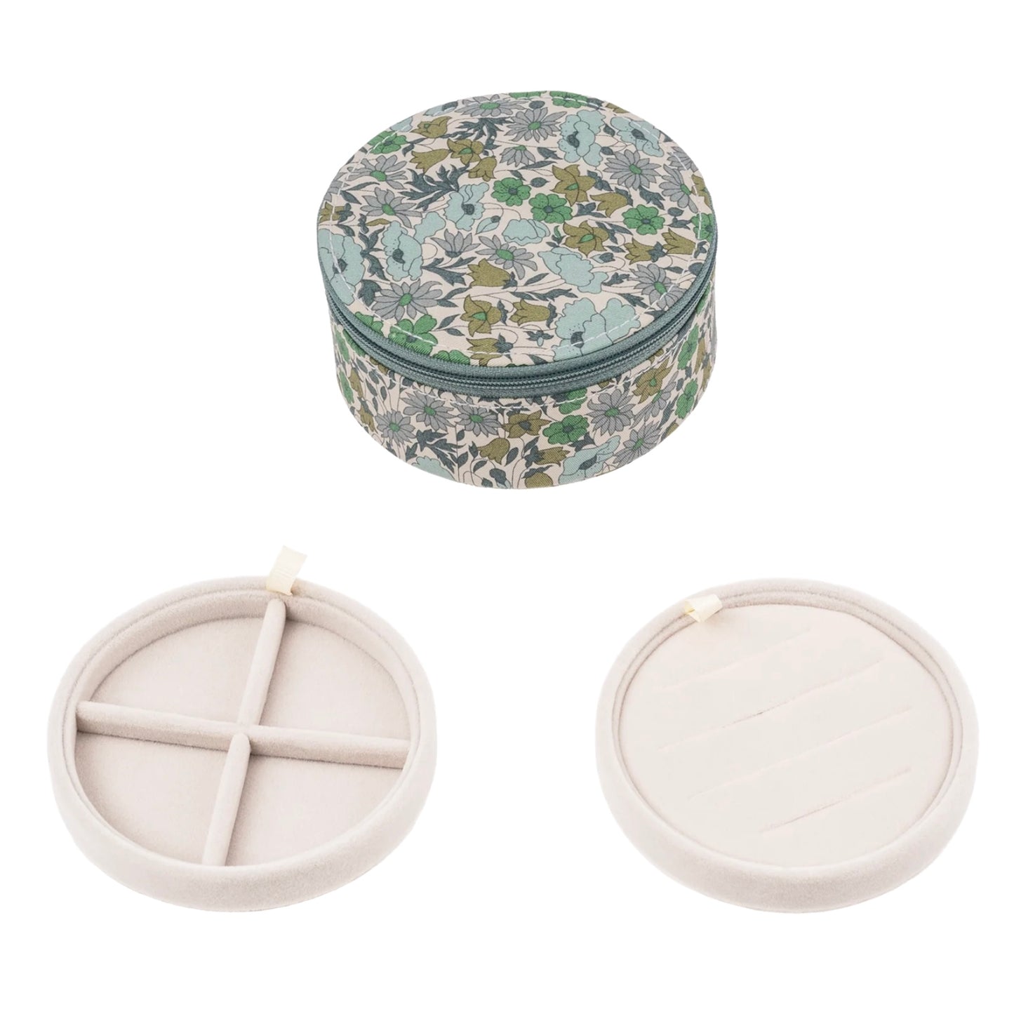 Boite à bijoux ronde verte de la marque bon dep