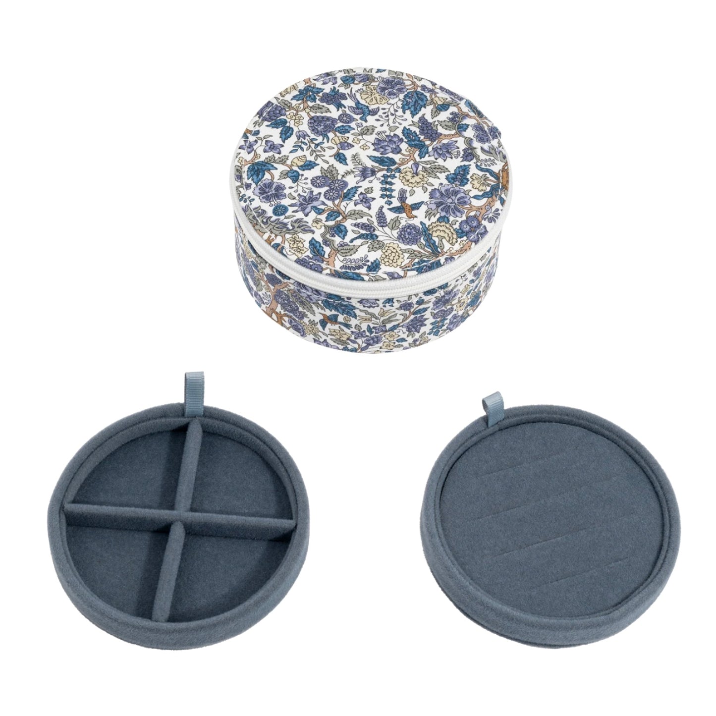 Boite à bijoux ronde bleu de la marque bon dep