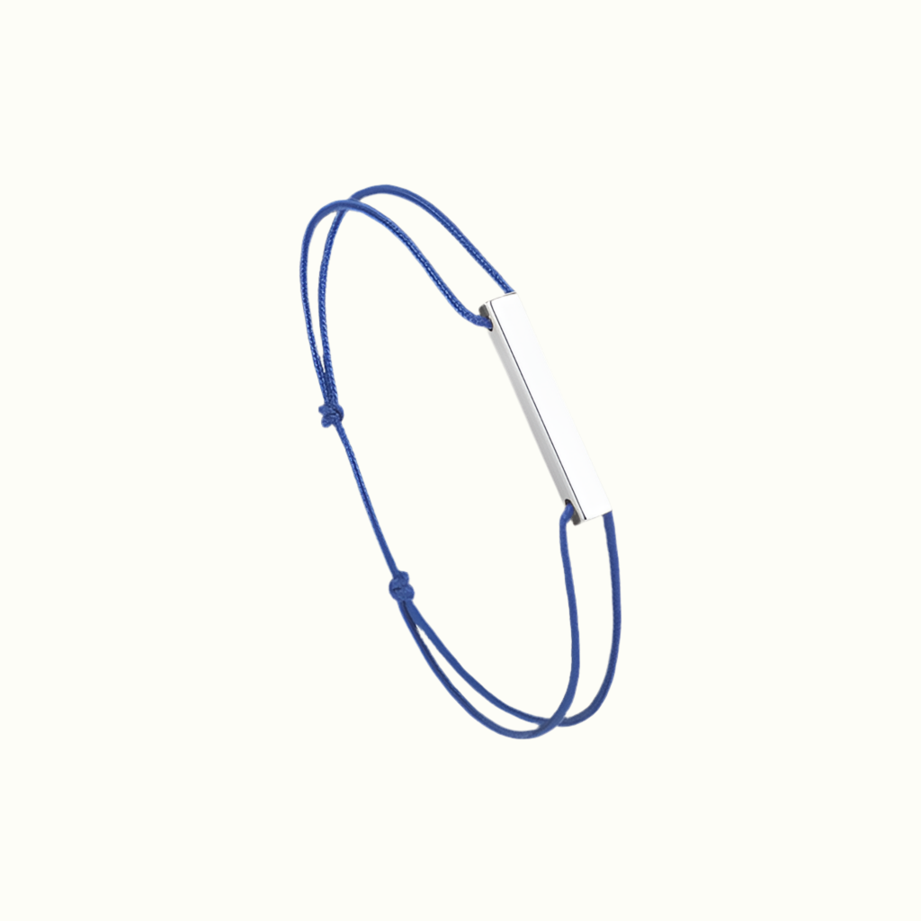 Bracelet barre en argent Bleu marine Le Vent à la Française