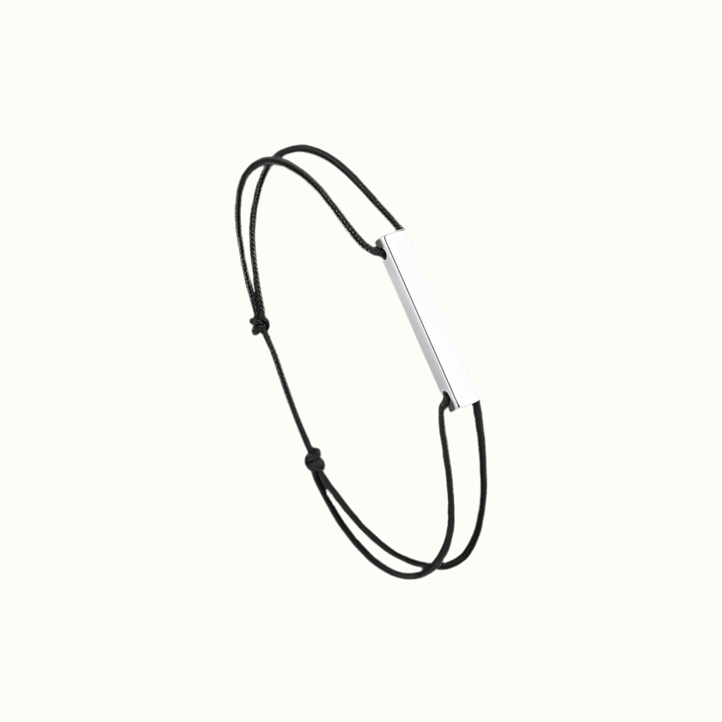 Bracelet barre en argent Noir Le Vent à la Française
