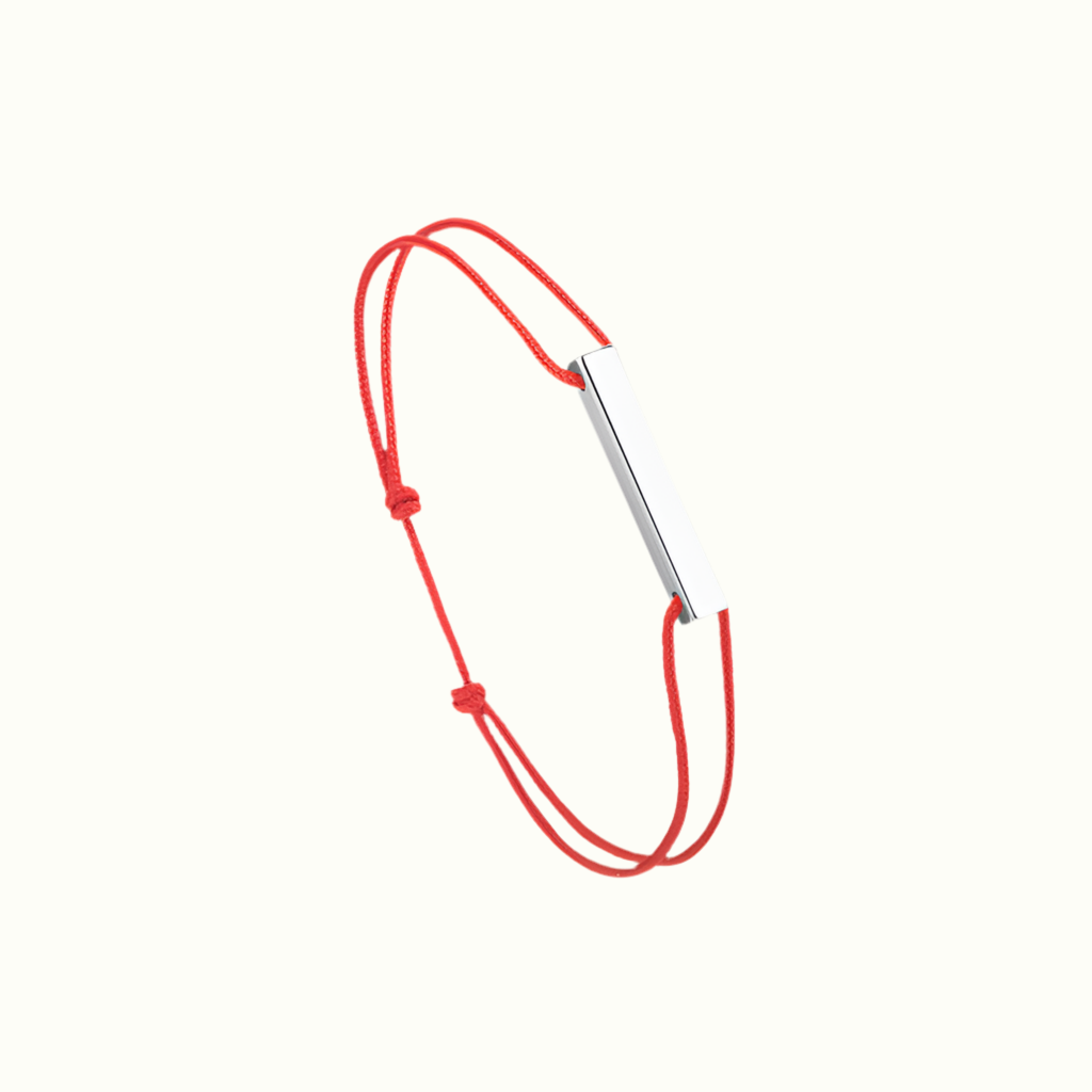 Bracelet barre en argent Rouge Le Vent à la Française