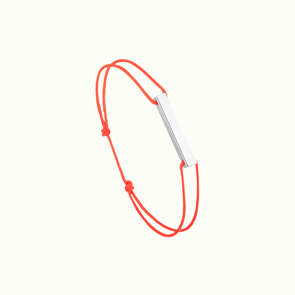 Bracelet barre en argent orange fluo Le Vent à la Française