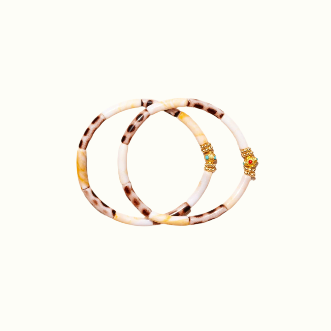 Bracelets Duo Léopard et Blanc de la marque Juhu, Taille S et Taille M