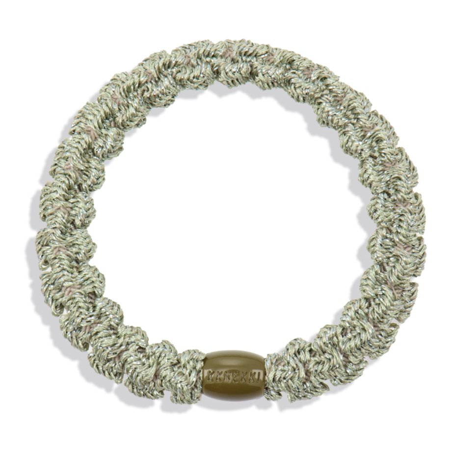 Chouchou Kknekki Lace vert pale de la marque Kknekki, élastique protecteur de cheveux