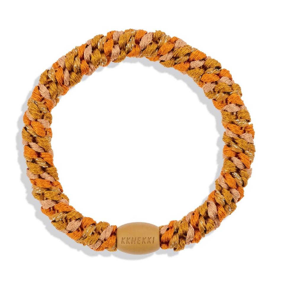 Chouchou Kknekki Multicouleurs Curry de la marque Kknekki, élastique protecteur de cheveux