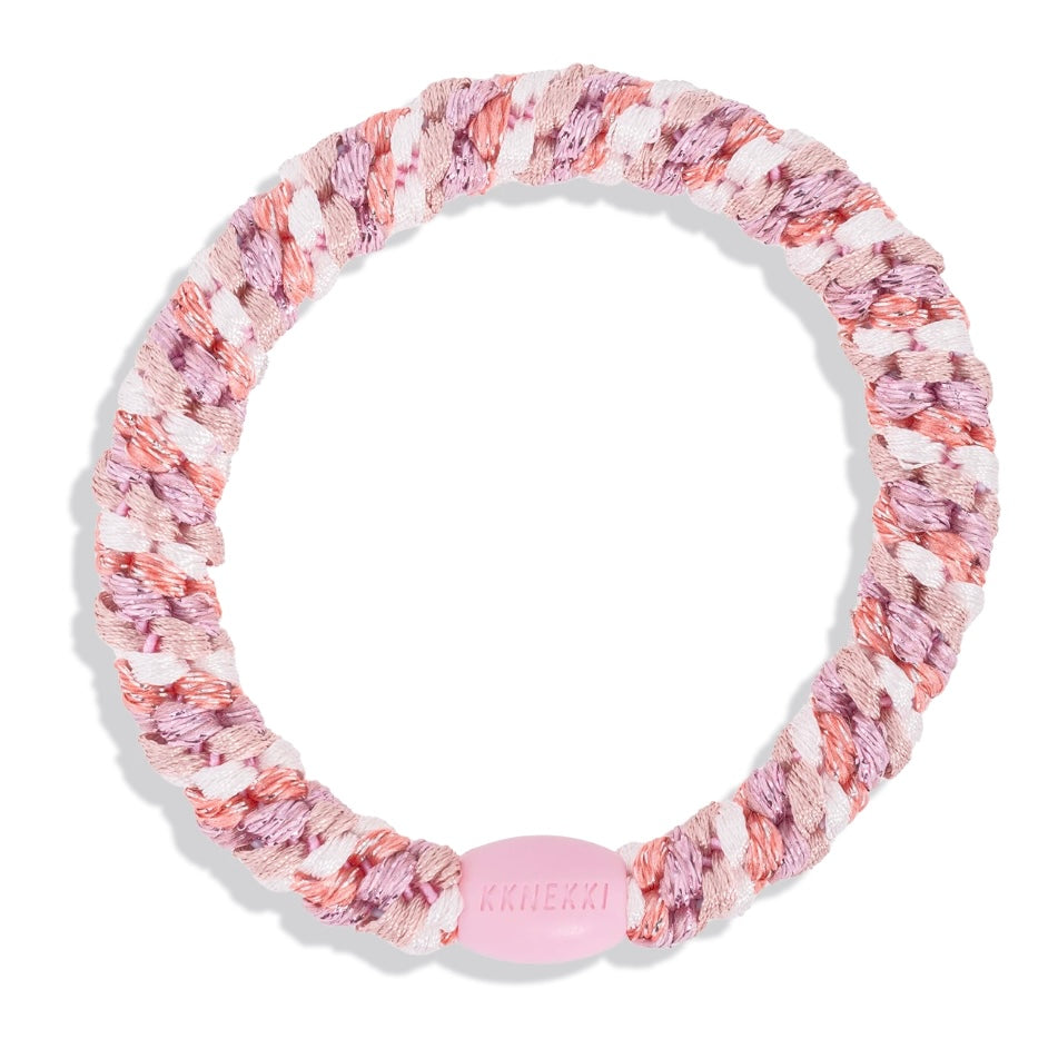 Chouchou Kknekki Multicouleurs Rose de la marque Kknekki, élastique protecteur de cheveux