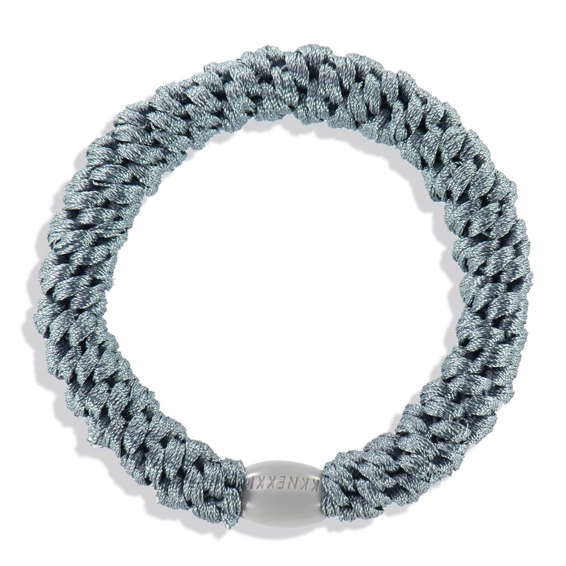 Chouchou Kknekki Uni Bleu Gris de la marque Kknekki, chouchou qui protège les cheveux, élastique cheveux