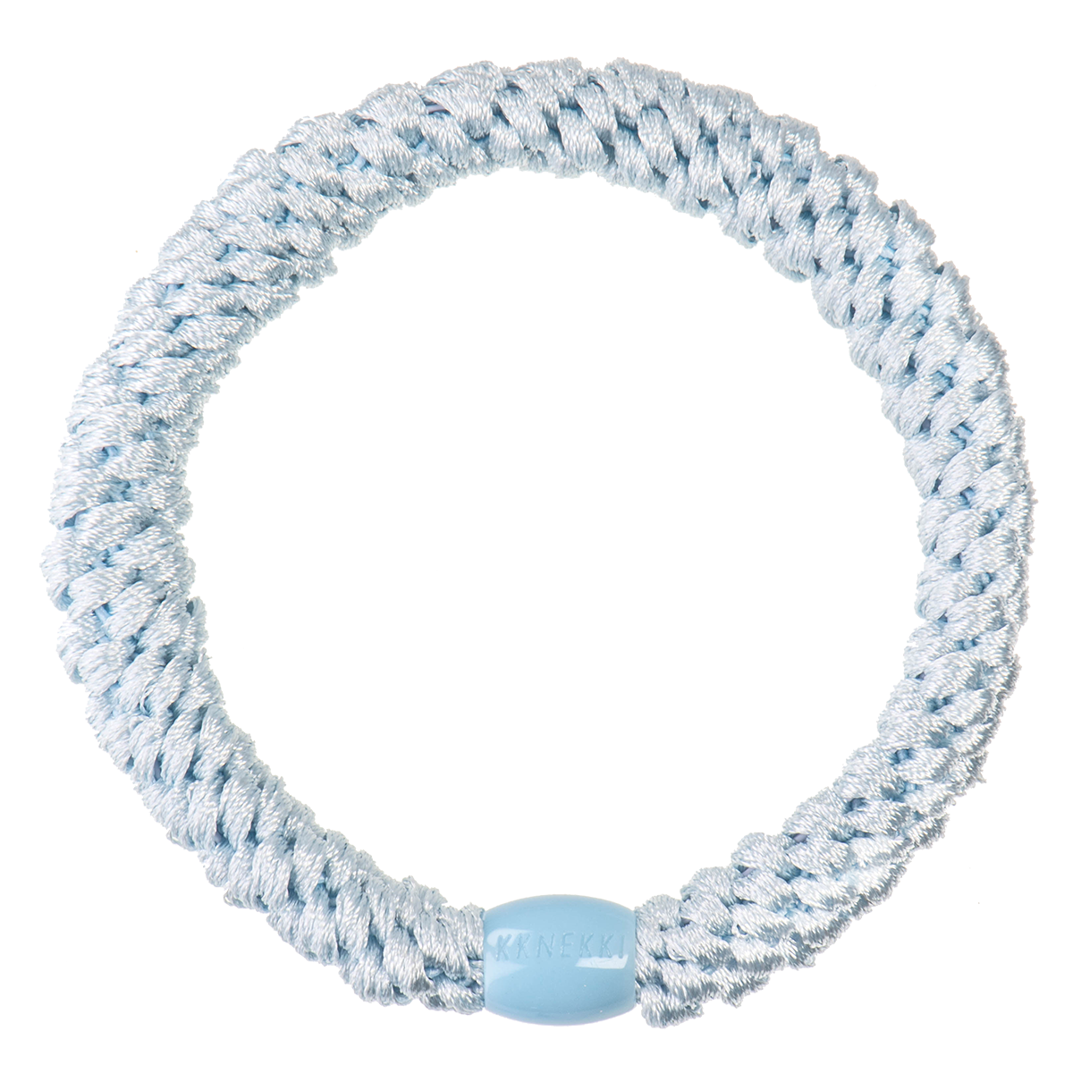 Chouchou Kknekki Uni bleu clair de la marque Kknekki, chouchou qui protège les cheveux, élastique cheveux