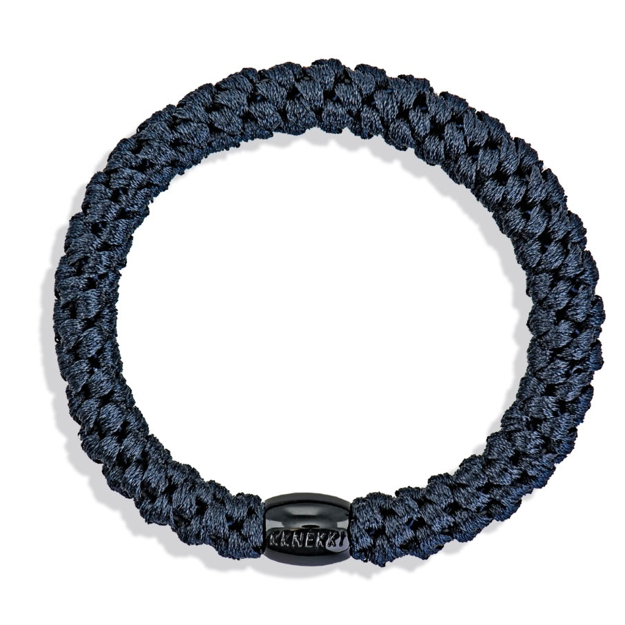 Chouchou Kknekki Uni bleu foncé de la marque Kknekki, chouchou qui protège les cheveux, élastique cheveux