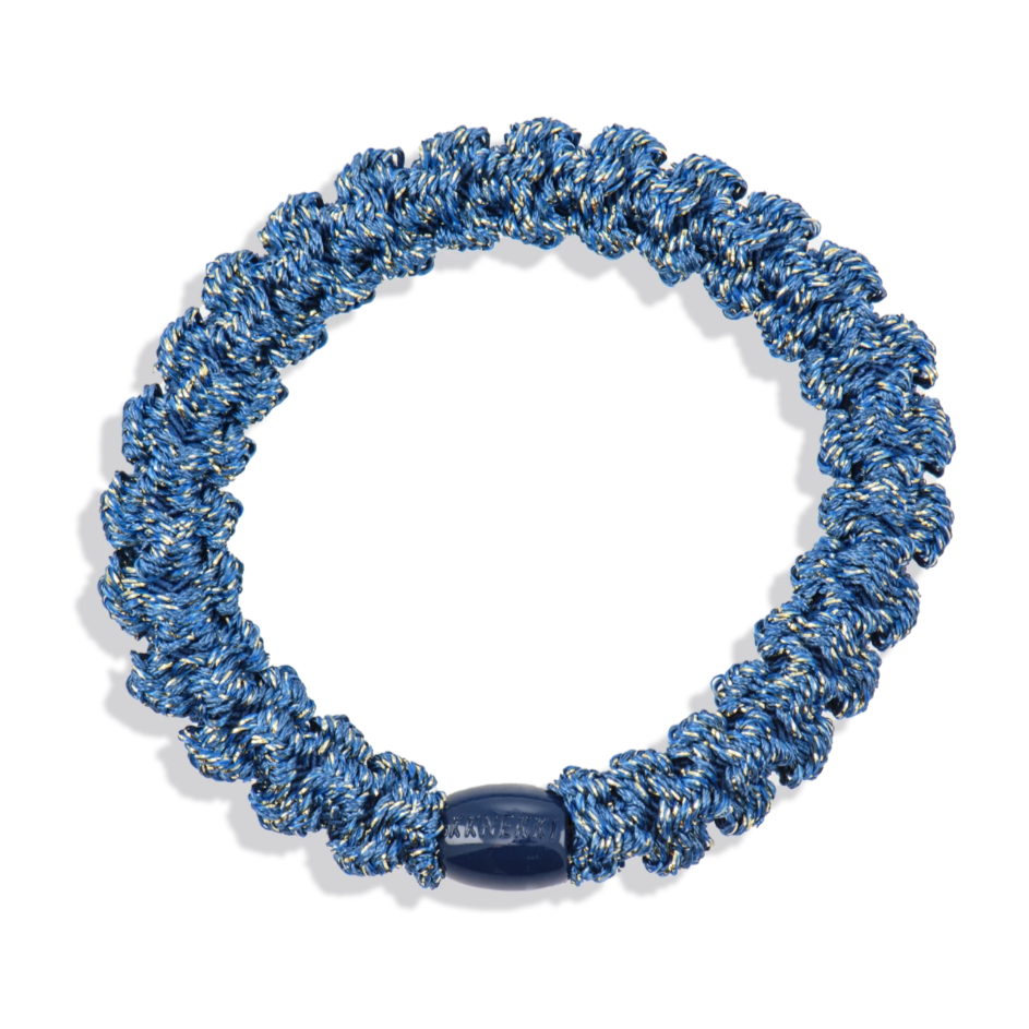 Chouchou Kknekki lace bleu de la marque Kknekki, élastique protecteur de cheveux