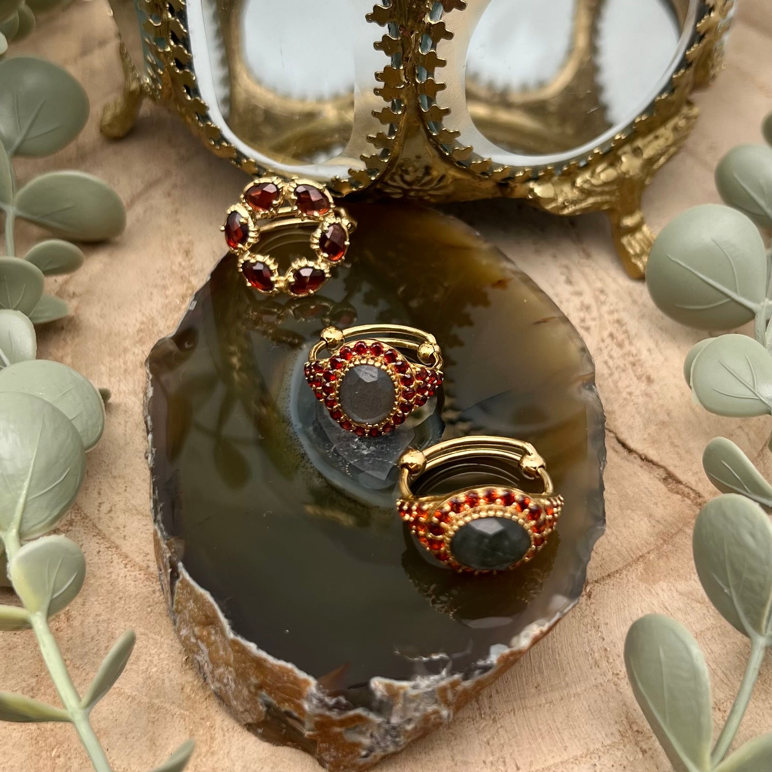 Collection bijoux en grenat