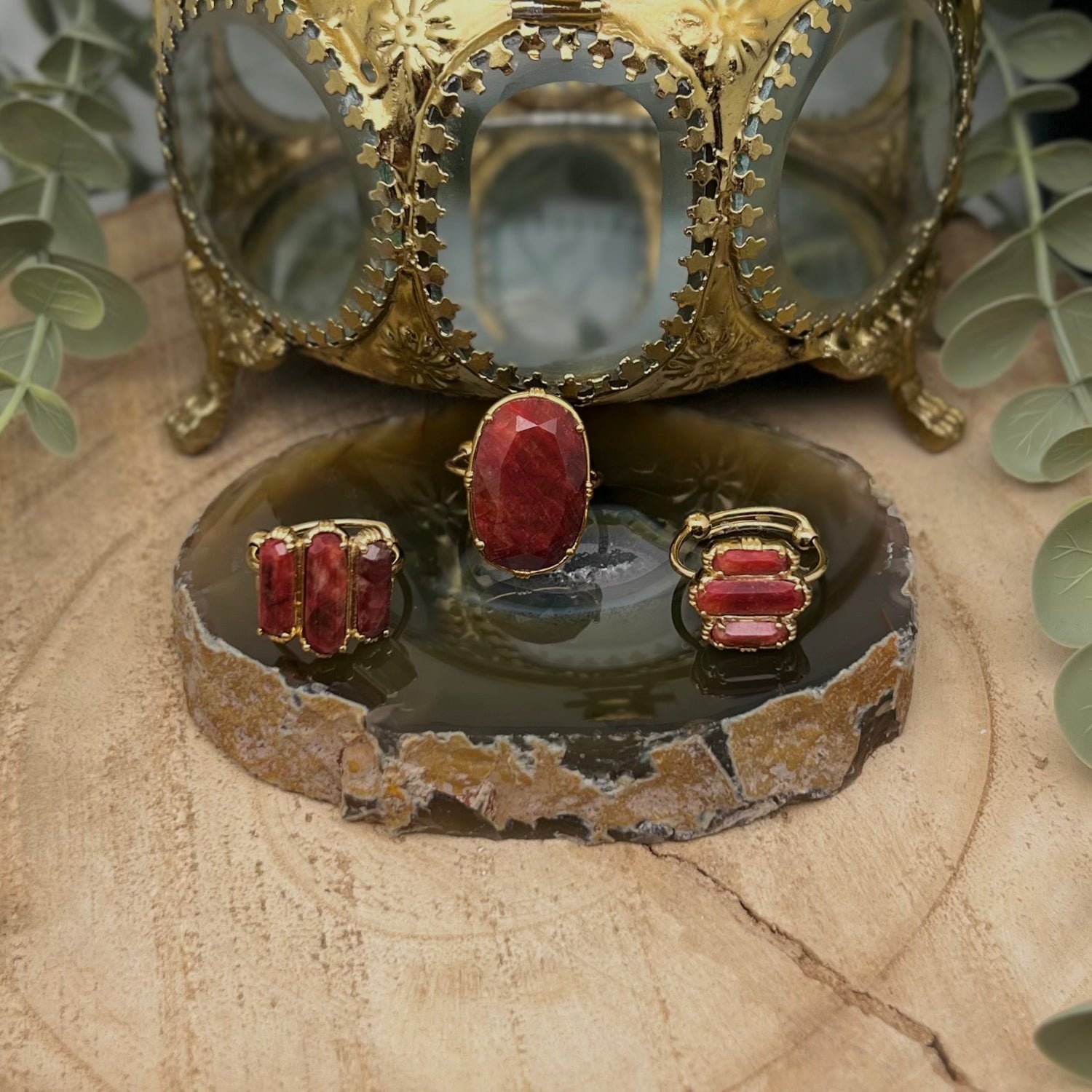 Collection bijoux en sillimanite rouge