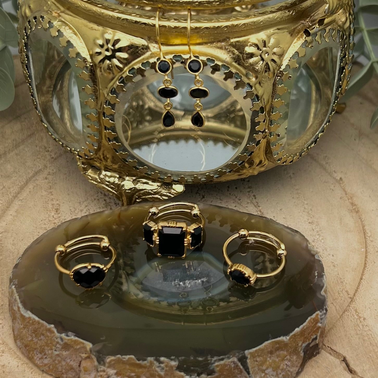 Collection bijoux en spinelle noire