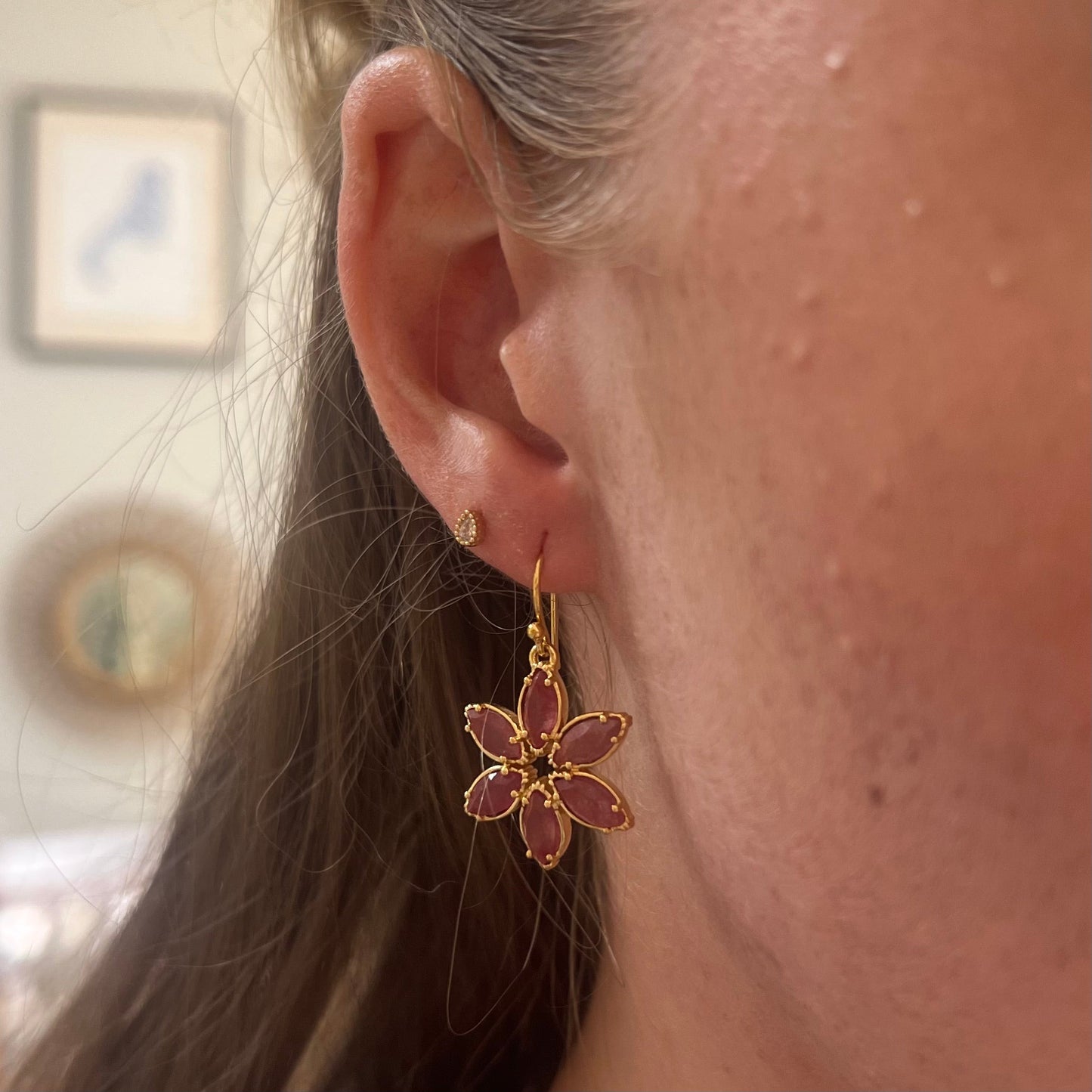 Boucles d'oreilles Fleurs Au fil de Lo