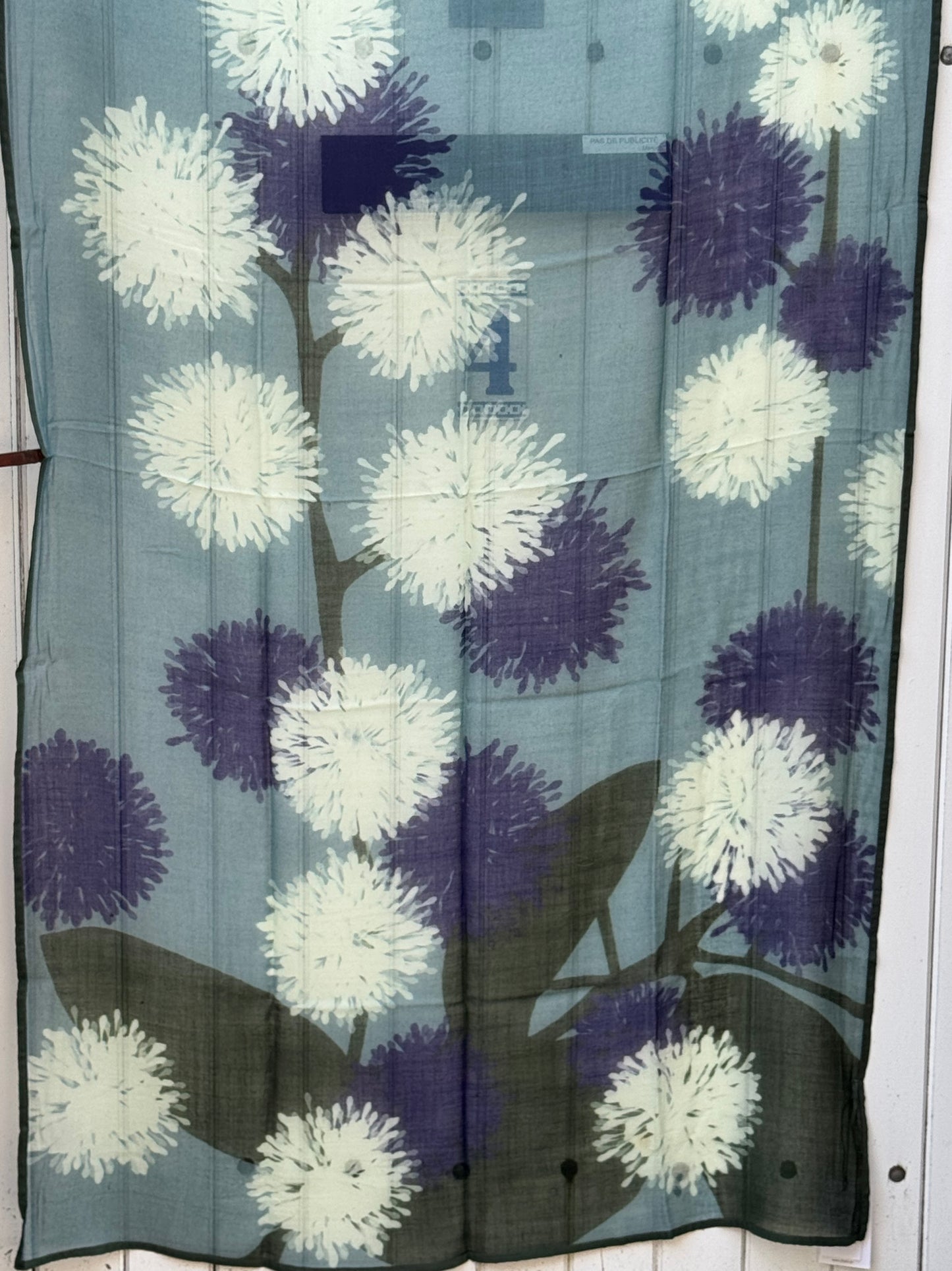 Foulard Carol Bleu de Shalls Barcelona, 100% Laine, foulard artisanal
