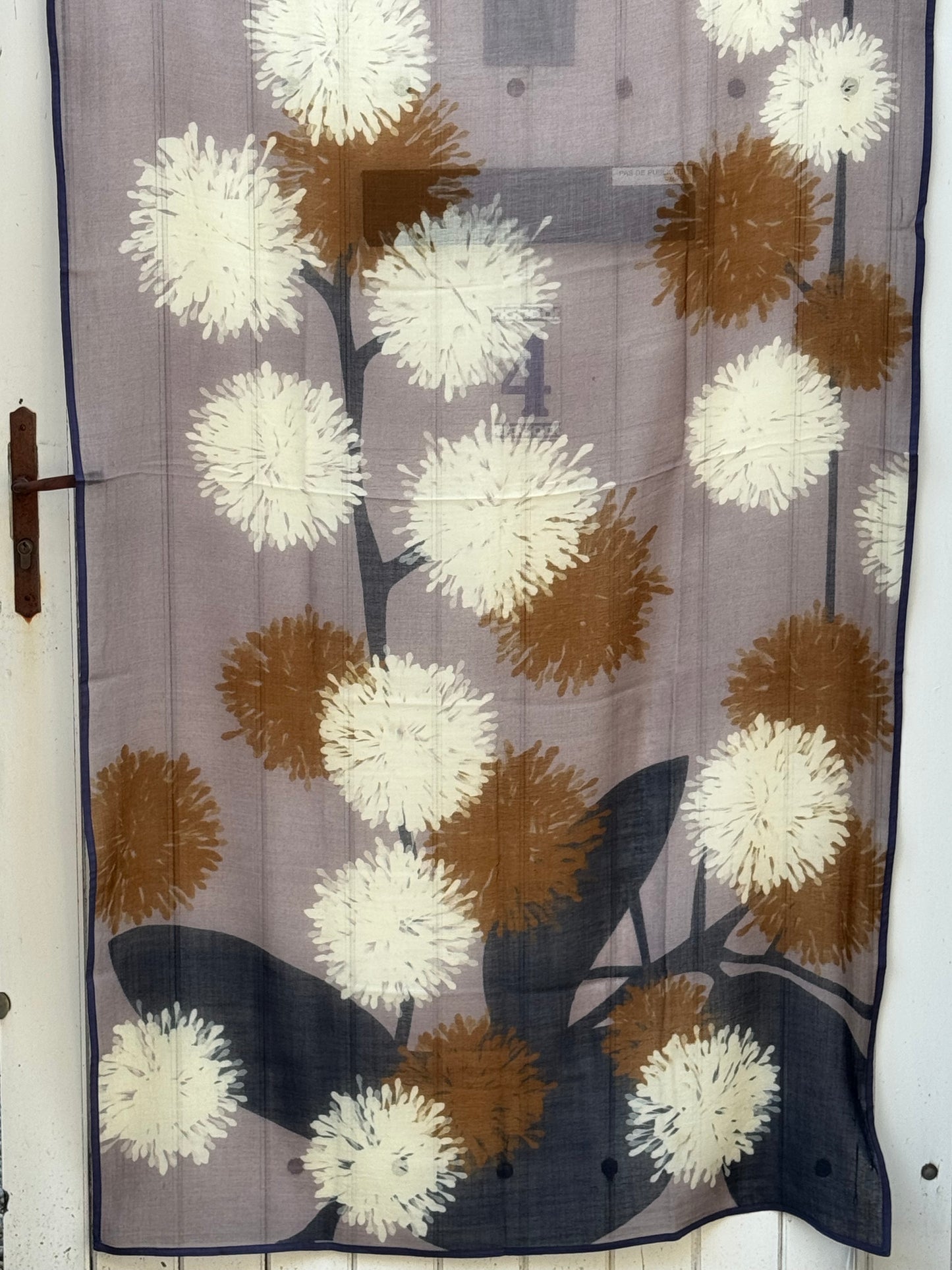 Foulard Carol Prune de Shalls Barcelona, 100% Laine, foulard artisanal