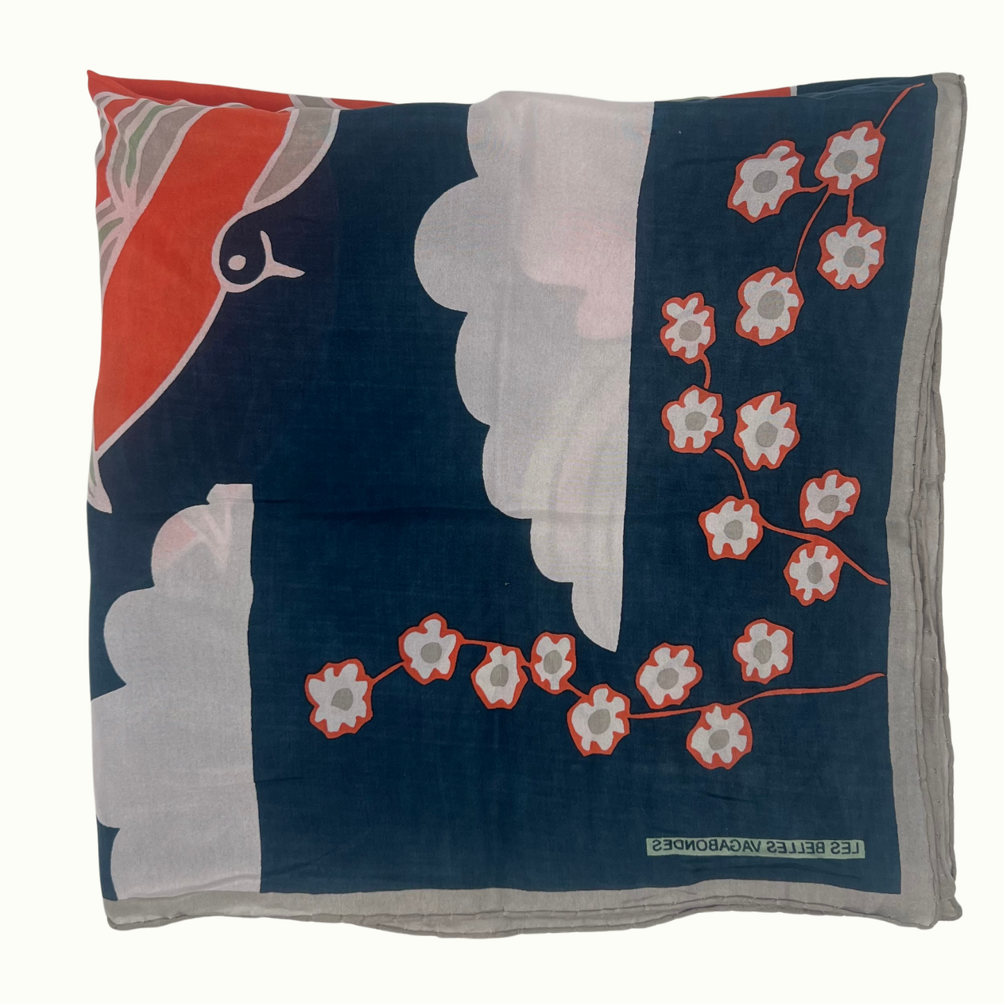 Foulard carré de soie Agami de la marque Les Belles Vagabondes, 100% Soie, Made In India