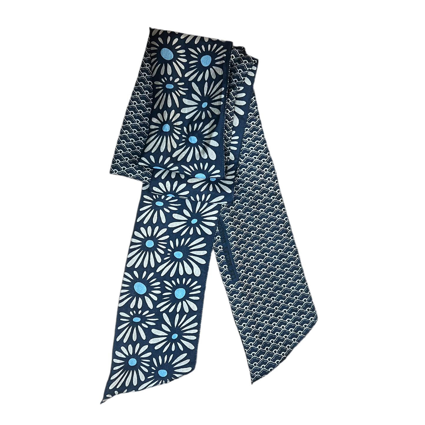 Soie Bandeau_Zinnia_Bleu_Marine