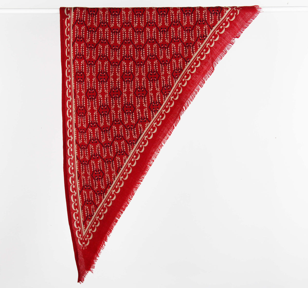 Foulard triangle en laine Céleste Les belles vagabondes