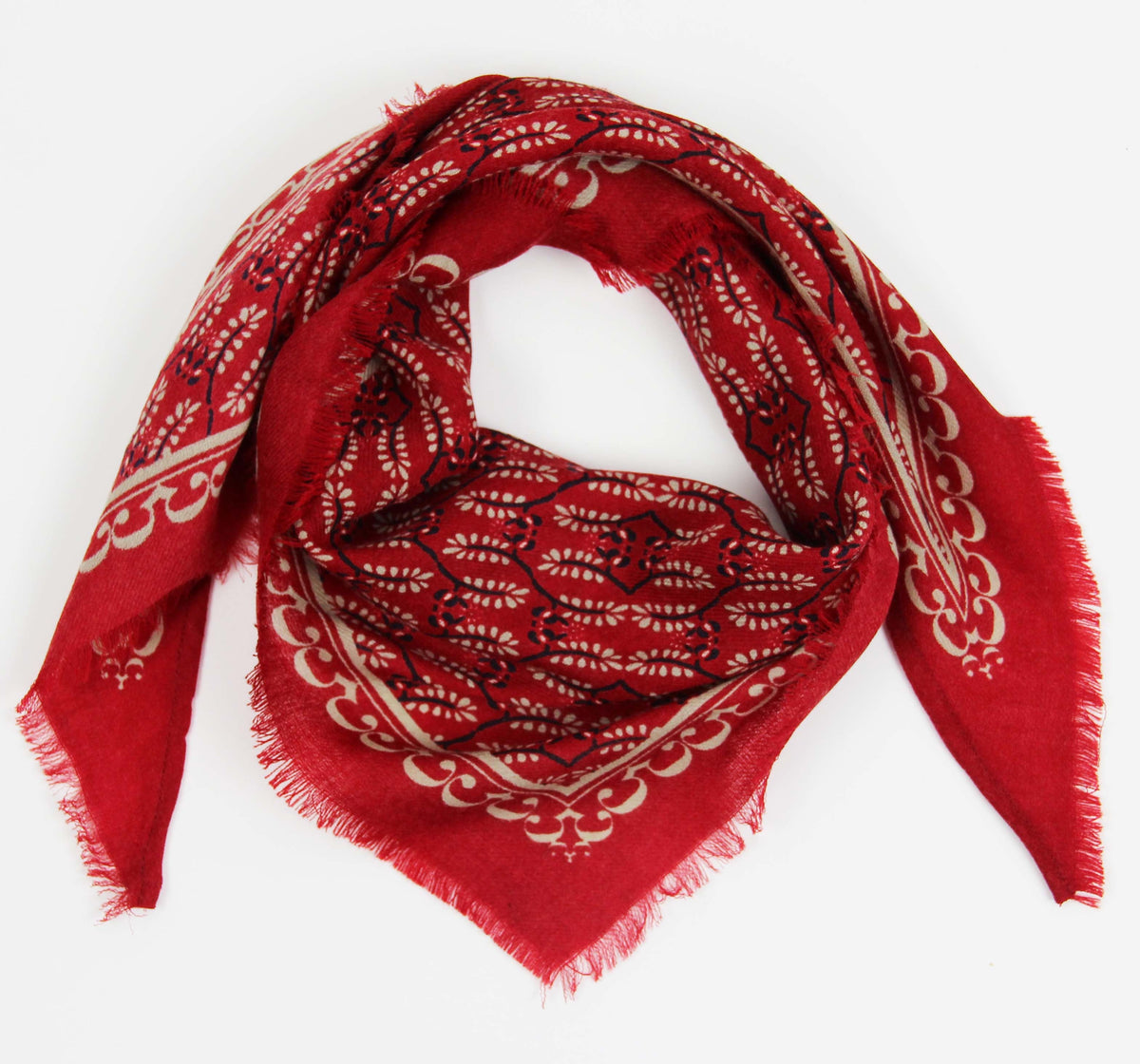 Foulard triangle en laine Céleste Les belles vagabondes