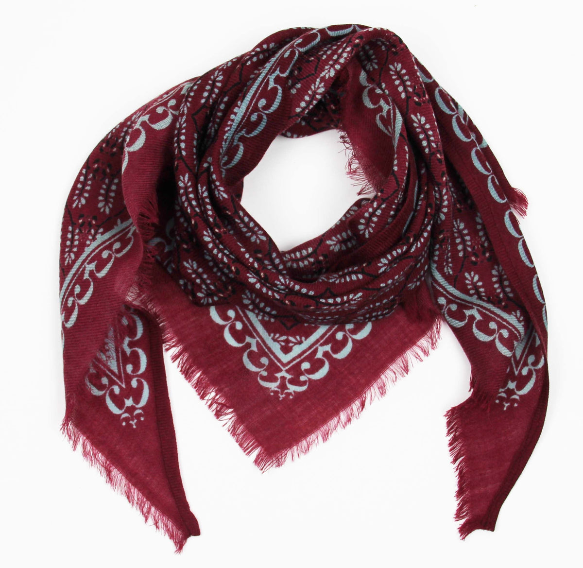 Foulard triangle en laine Céleste Les belles vagabondes