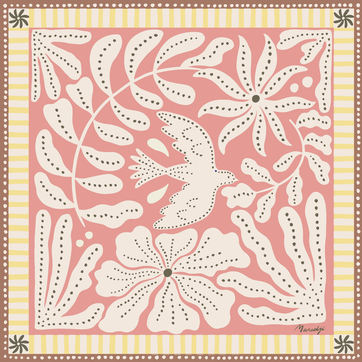 FOULARD COTON ROSE LIBERTE Maradji