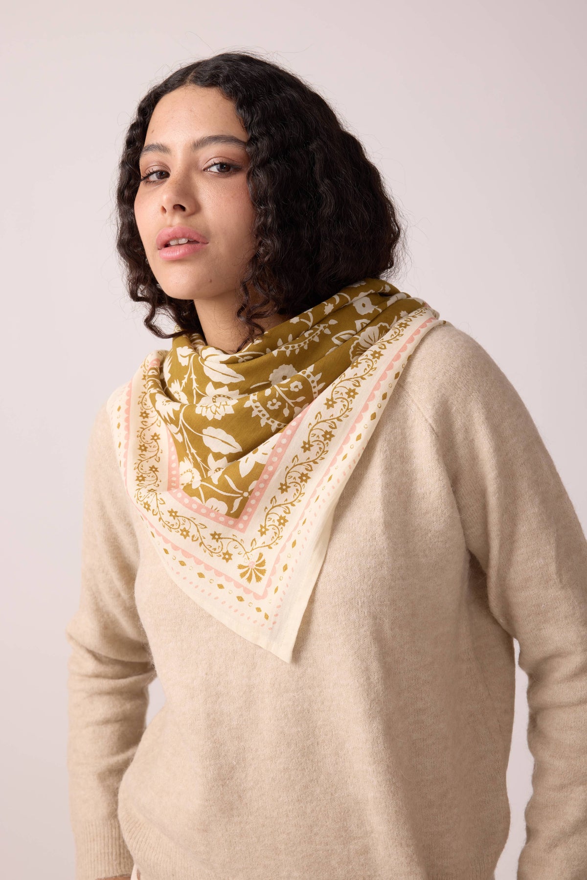 FOULARD TWILL DE COTON BRONZE INDIENNES Maradji