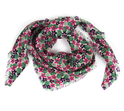 Foulard triangle en laine Florilège Les belles vagabondes
