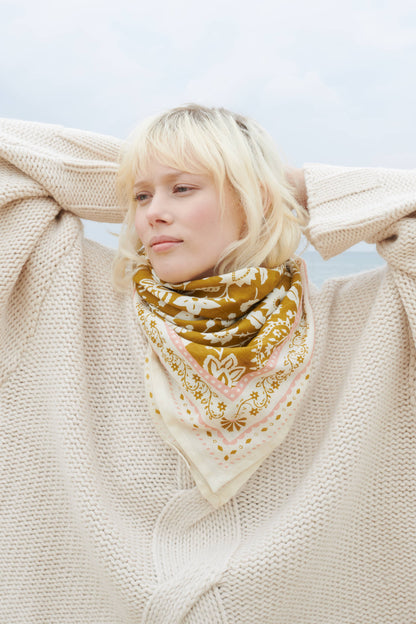FOULARD TWILL DE COTON BRONZE INDIENNES Maradji
