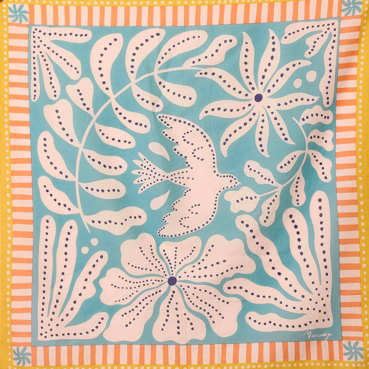 FOULARD COTON BLEU LIBERTE Maradji
