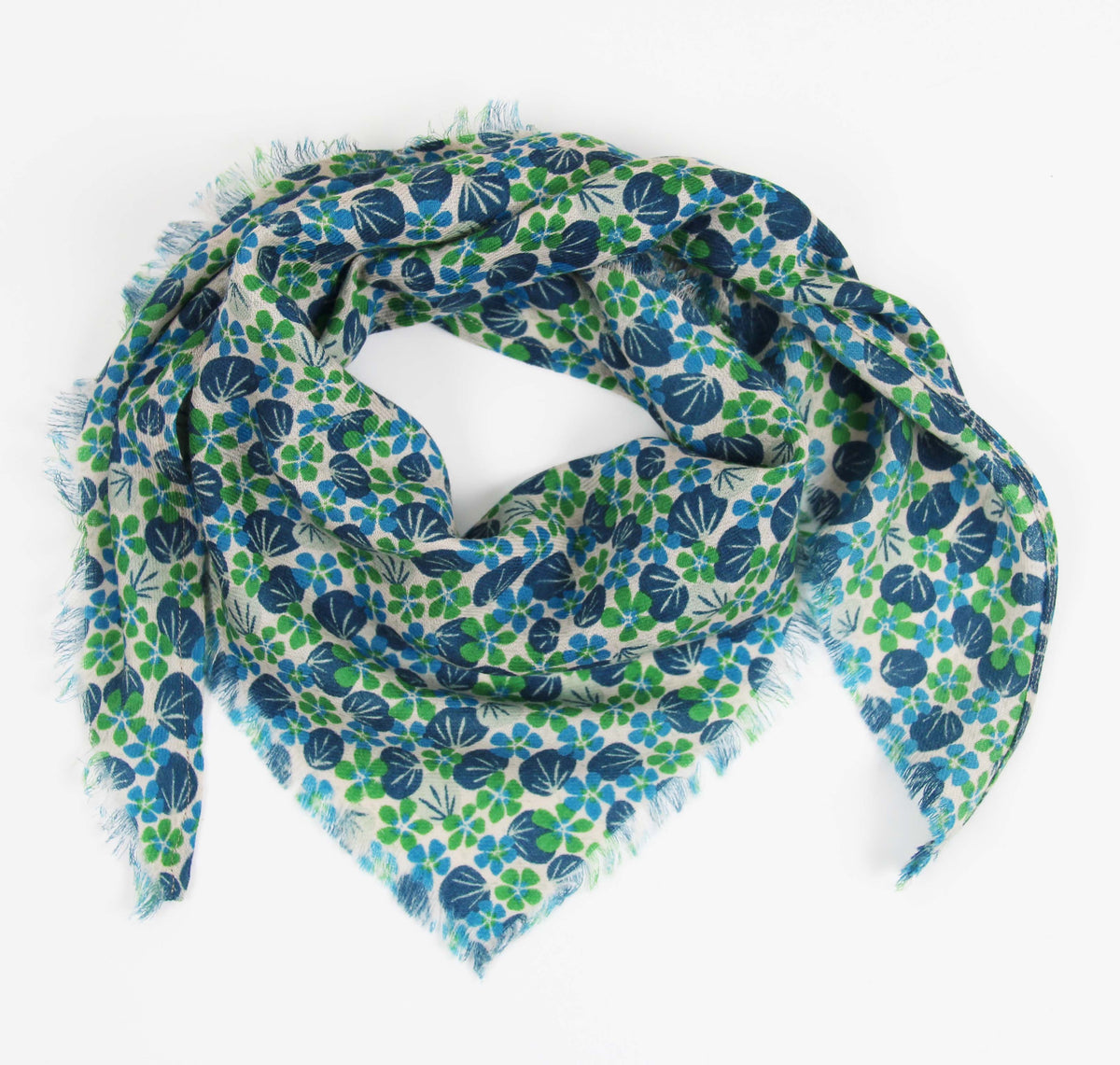 Foulard triangle en laine Florilège Les belles vagabondes