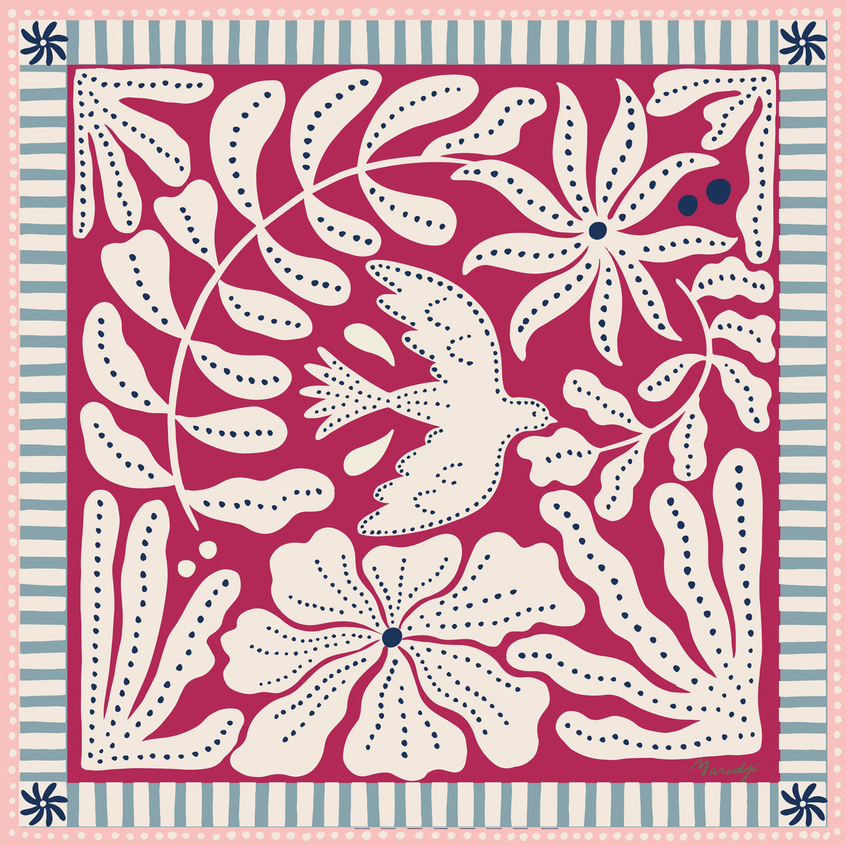FOULARD COTON FUSCHIA LIBERTE Maradji