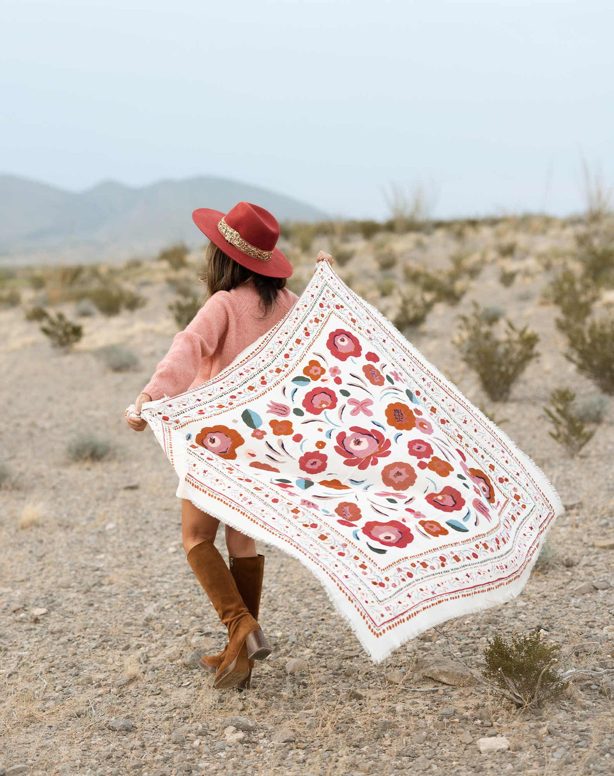 FOULARD LAINE ET SOIE BALKANS CRÈME Maradji