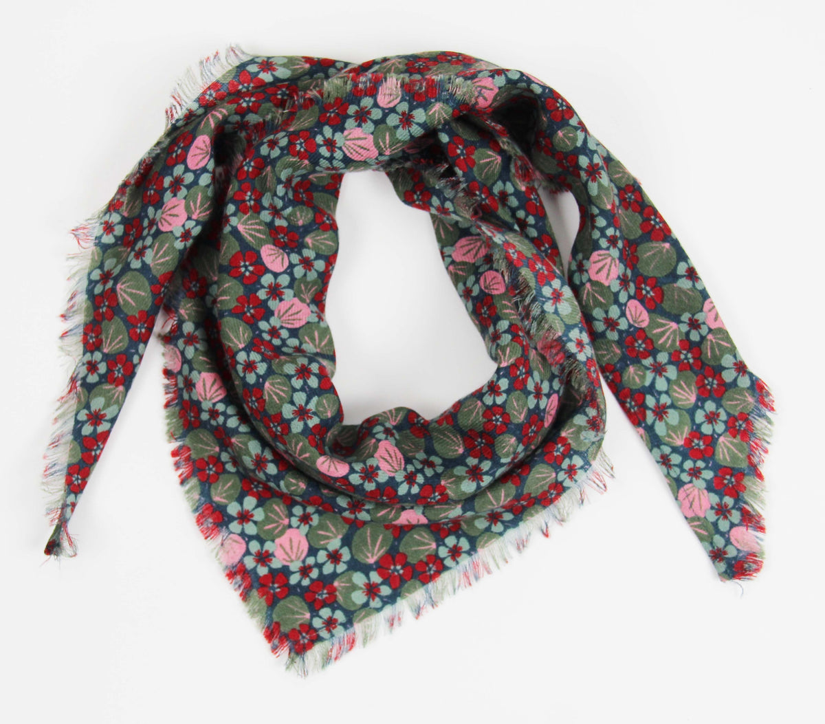 Foulard triangle en laine Florilège Les belles vagabondes