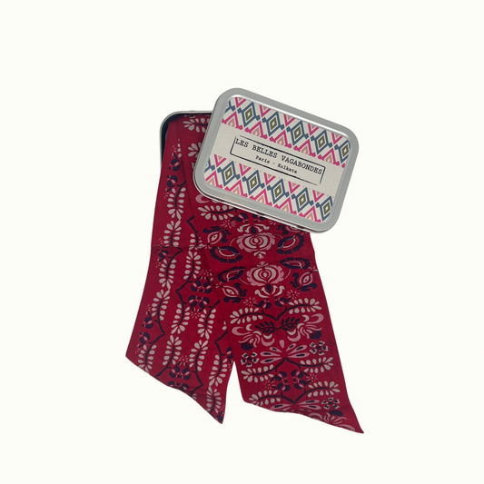 Bandeau en soie Sophia Rouge de la marque Les Belles Vagabondes