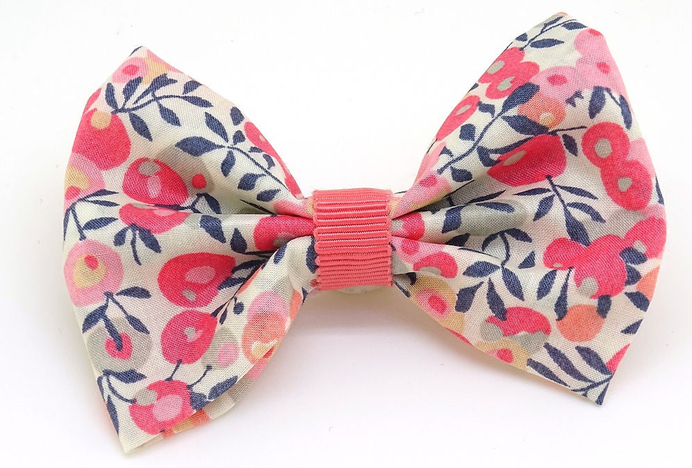 Barrette Noeud Fleurs Au royaume des filles, barrette noeud rose, barrette pour petite fille, barrette pour enfant