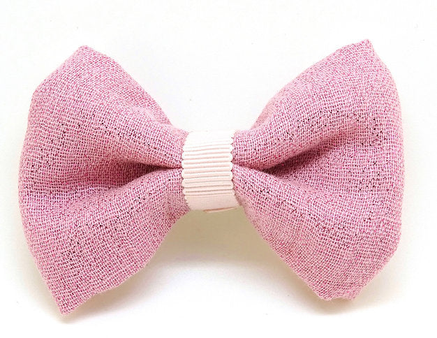 Barrette Noeud Paillette Rose, en gaz de coton, Au royaume des filles, Bijoux de cheveux pour enfant de plus de 3 ans, Noeud pour cheveux, idée de cadeau petite fille