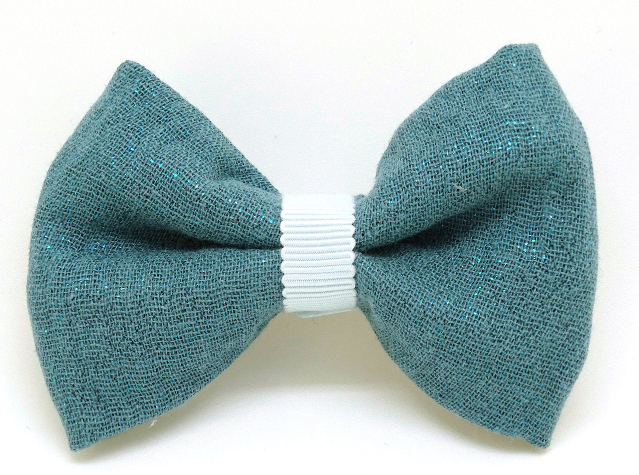 Barrette Noeud Paillettes Bleu, Au royaume des filles, Bijoux de cheveux pour enfant de plus de 3 ans, Noeud pour cheveux, idée de cadeau petite fille