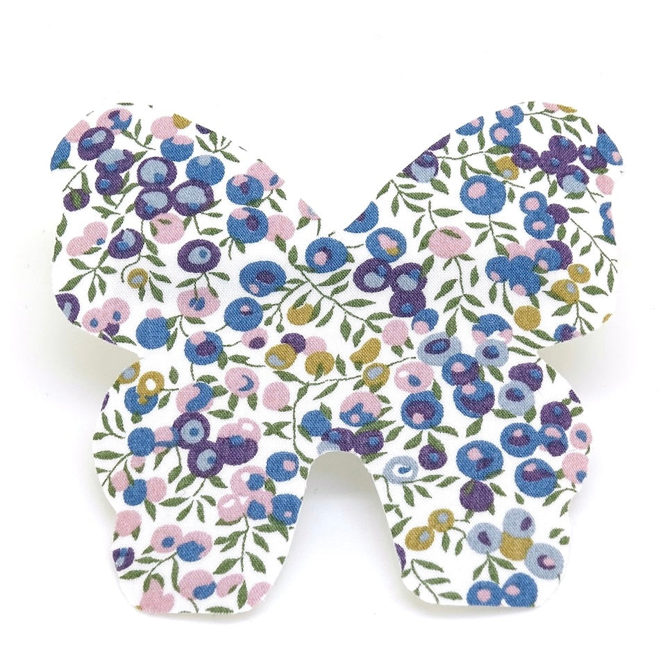 Barrette Papillon liberty, violet foncé Au royaume des filles, accessoire cheveux, barrette à clip, barrette petite fille, barrette liberty