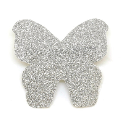 Barrette Papillon paillette argenté, Au royaume des filles, accessoire cheveux, barrette à clip, barrette petite fille, barrette liberty